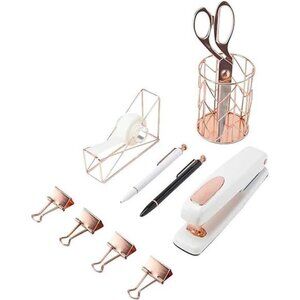 U Brands Desktop Accessory Kit, Office Supplies Set, Wire Metal